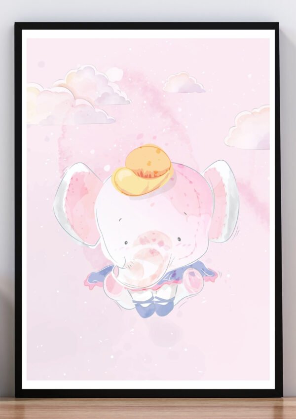 Cuadro elefante rosa II