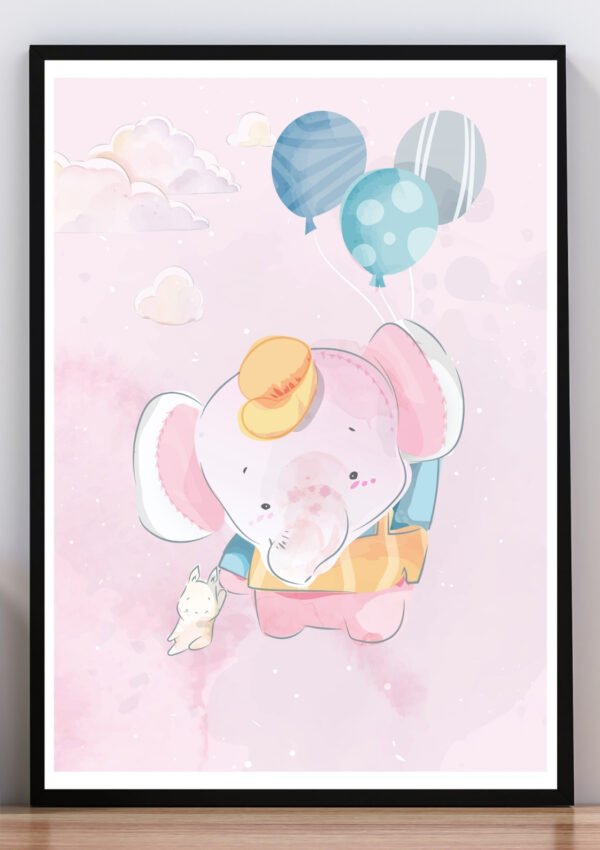 Cuadro elefante rosa III