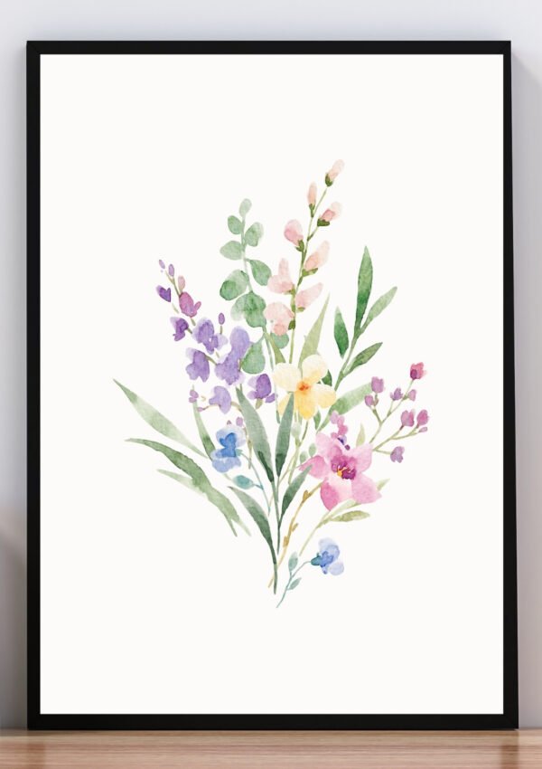 Cuadro flores acuarela II