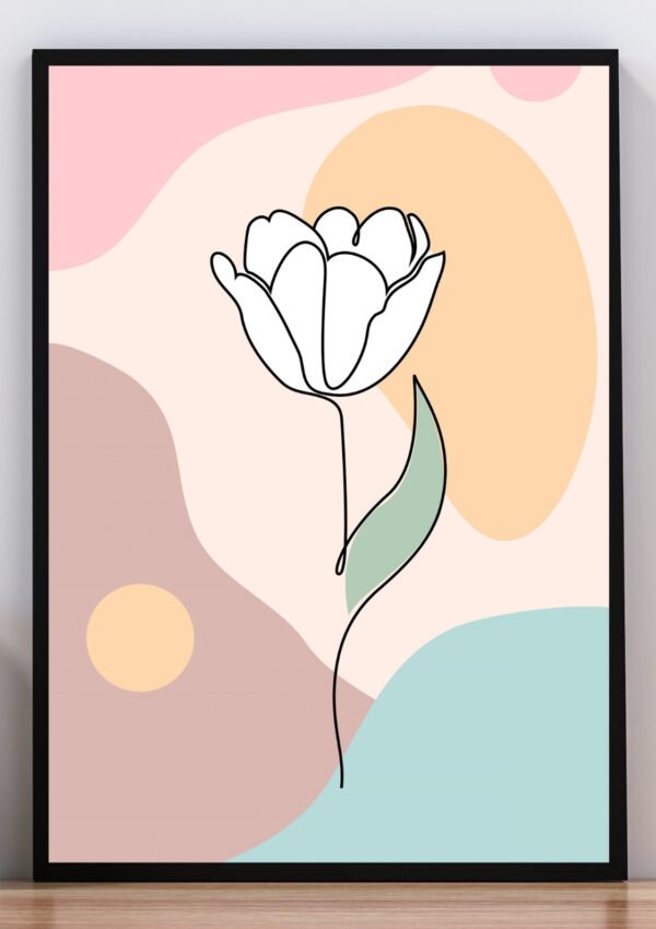 Cuadro flor blanca abstracta