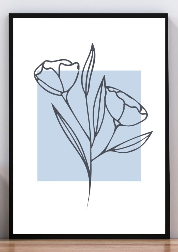 Cuadro flores minimalistas III