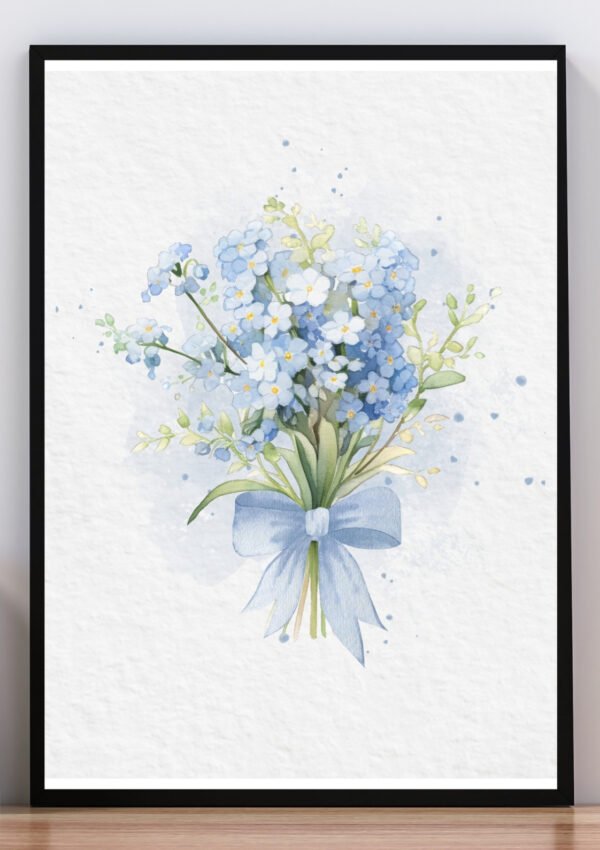 Cuadro flores celestes