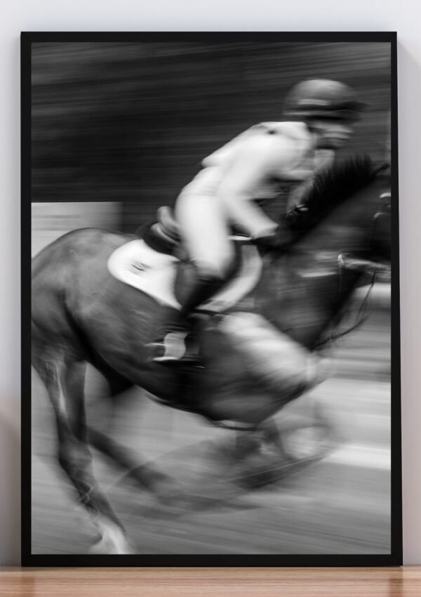 Cuadro Foto jockey blanco y negro