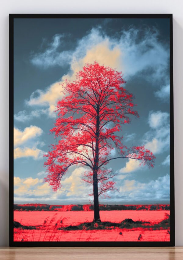 Cuadro foto árbol rosa