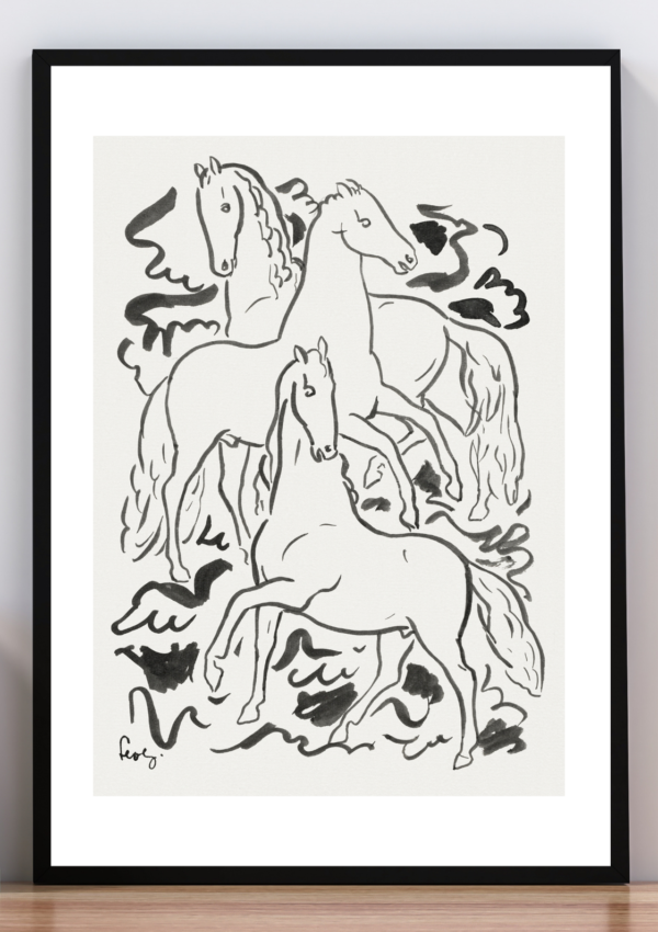 Cuadro tres caballos . Pedro Figari