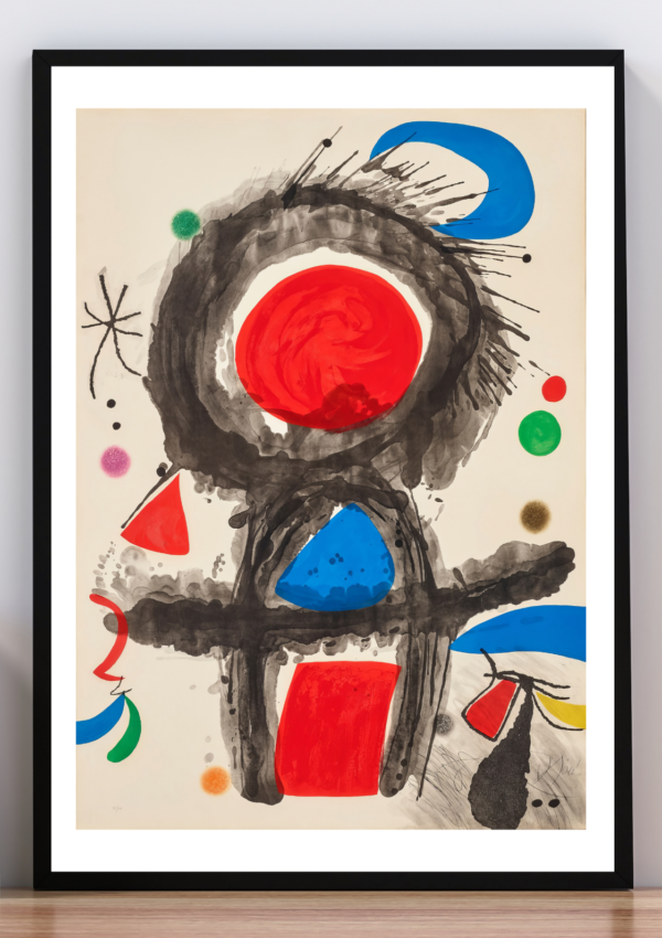 Cuadro oiseau devant le soleil, miro  1971