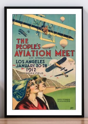 Cuadro poster vintage the people's aviation meet