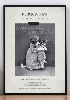 Cuadro poster alta costura animal