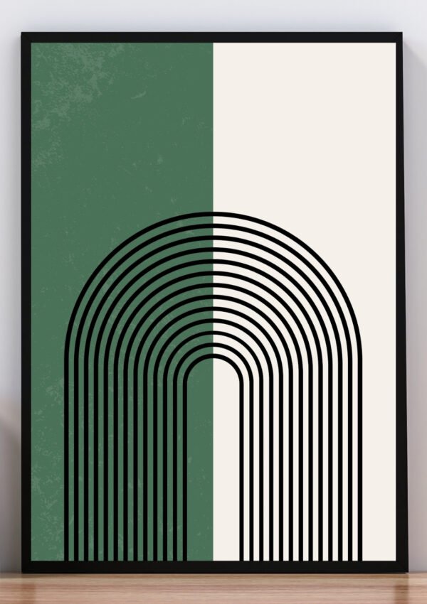 Cuadro boho verde y negro II