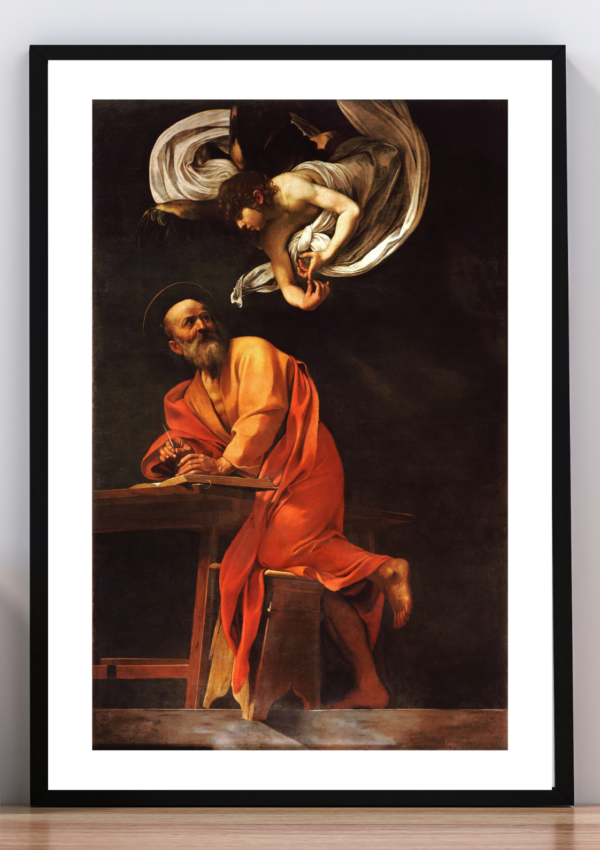 Cuadro San Mateo y el ángel. caravaggio 1602